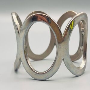 Stainless Steel Premier Designs Chunky Wide Oval Rings Bangle Clamp Bracelet